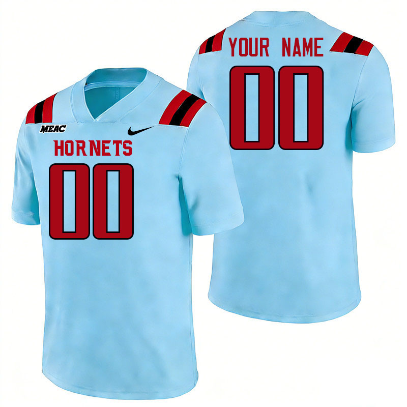 Custom Delaware State Hornets Name And Number Football Jerseys Stitched-Light Blue